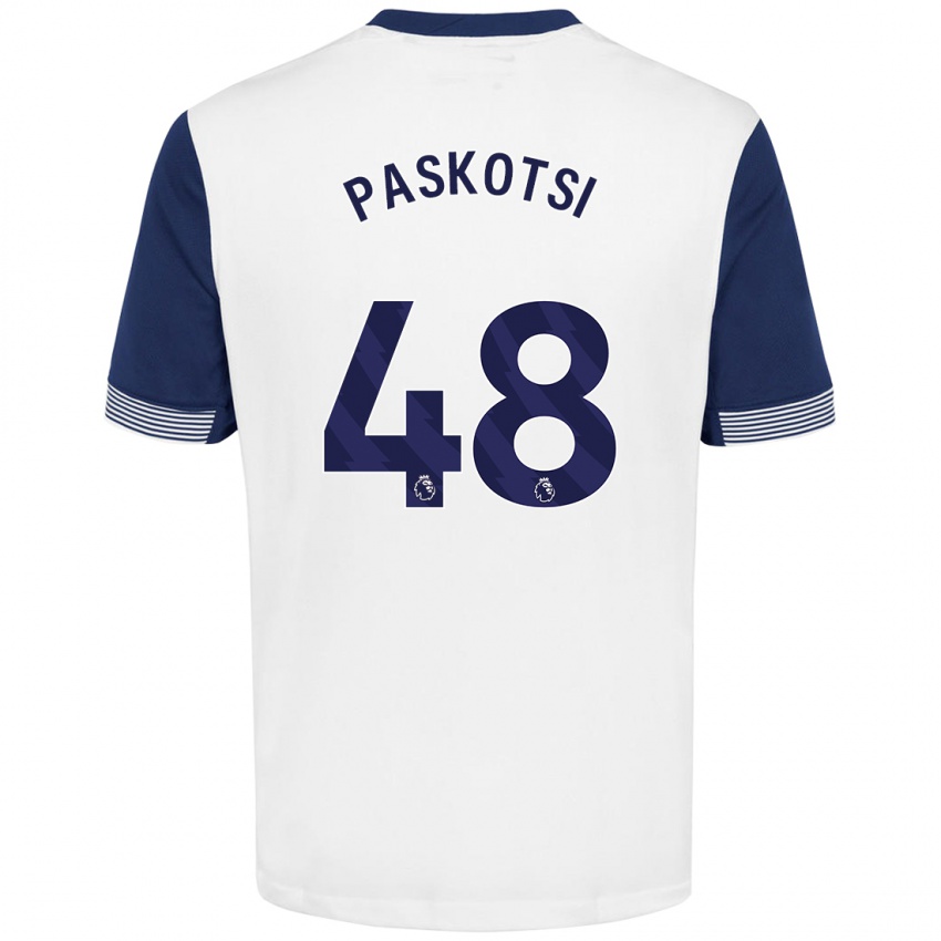 Kinder Maksim Paskotsi #48 Weiß Blau Heimtrikot Trikot 2024/25 T-Shirt