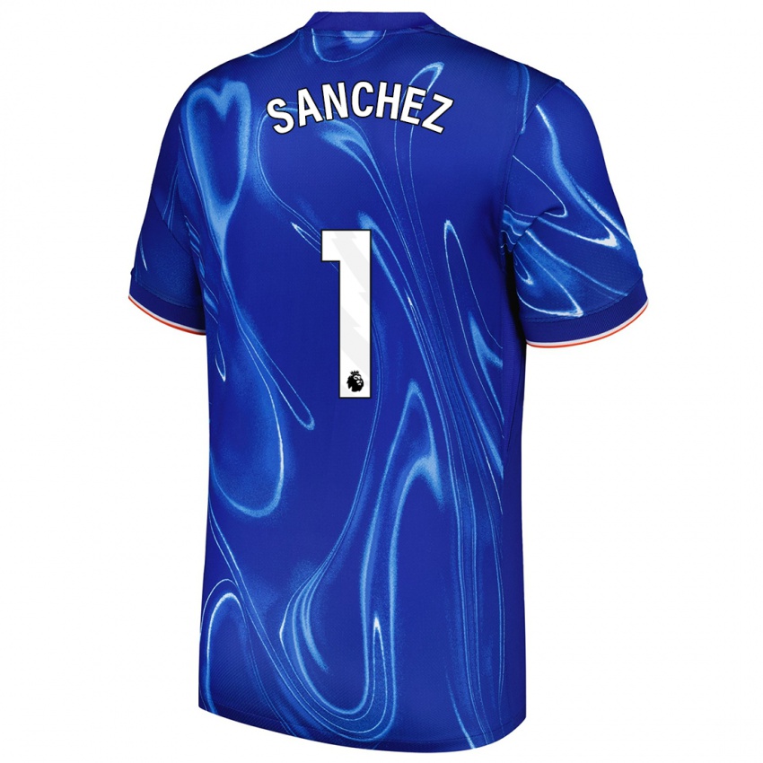 Kinder Robert Sánchez #1 Blau Weiß Heimtrikot Trikot 2024/25 T-Shirt