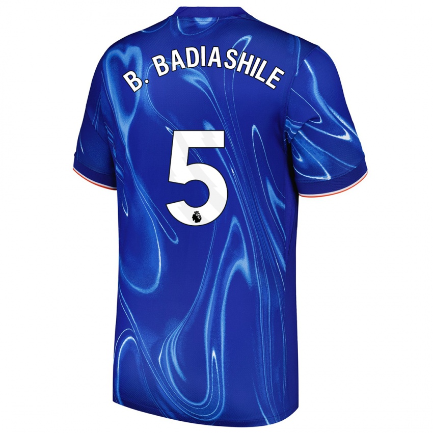 Kinder Benoît Badiashile #5 Blau Weiß Heimtrikot Trikot 2024/25 T-Shirt