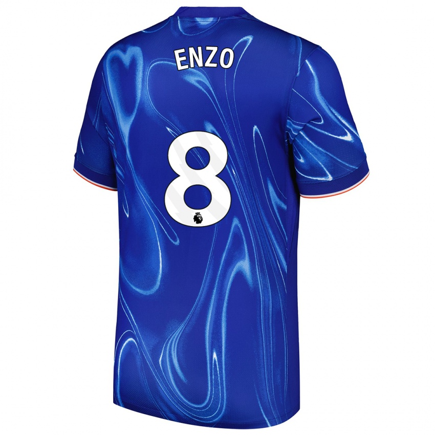 Kinder Enzo Fernández #8 Blau Weiß Heimtrikot Trikot 2024/25 T-Shirt