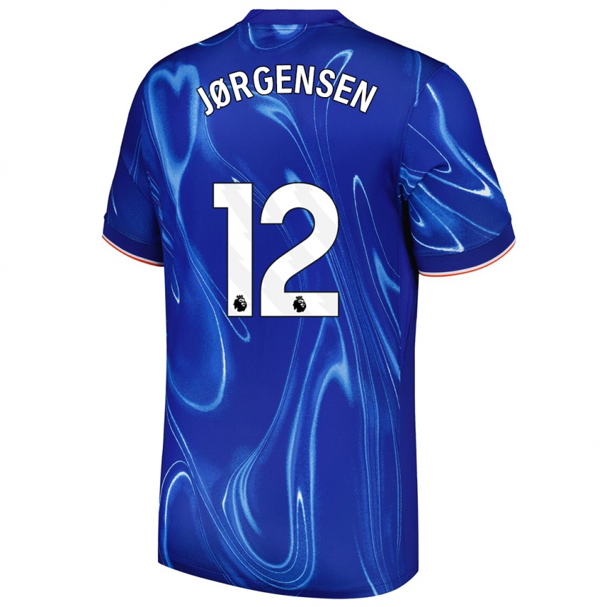 Kinder Filip Jørgensen #12 Blau Weiß Heimtrikot Trikot 2024/25 T-Shirt