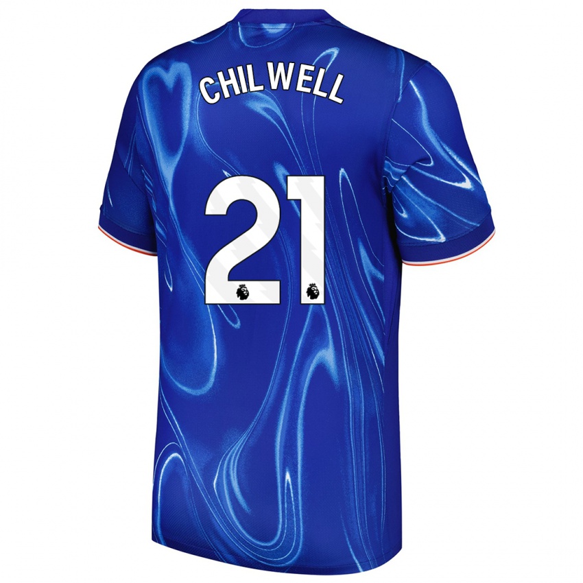 Kinder Ben Chilwell #21 Blau Weiß Heimtrikot Trikot 2024/25 T-Shirt