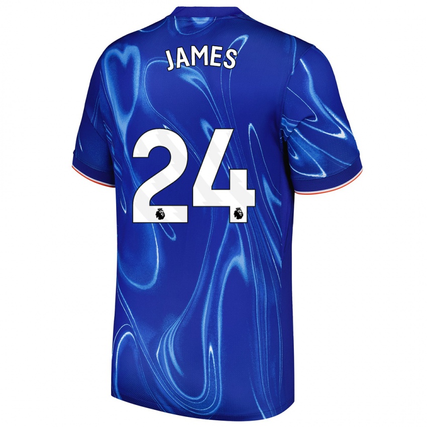 Kinder Reece James #24 Blau Weiß Heimtrikot Trikot 2024/25 T-Shirt