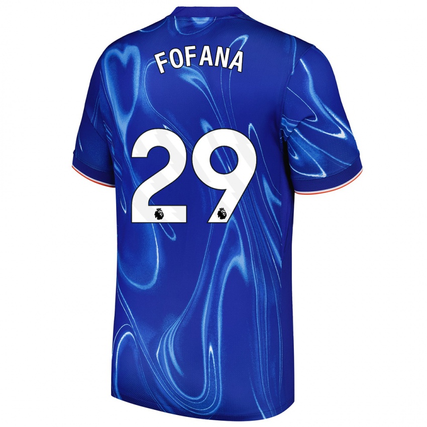 Kinder Wesley Fofana #29 Blau Weiß Heimtrikot Trikot 2024/25 T-Shirt