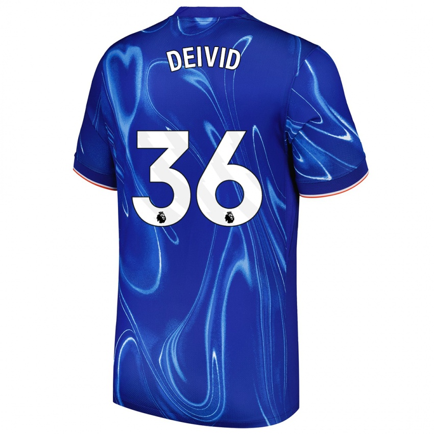 Kinder Deivid Washington #36 Blau Weiß Heimtrikot Trikot 2024/25 T-Shirt