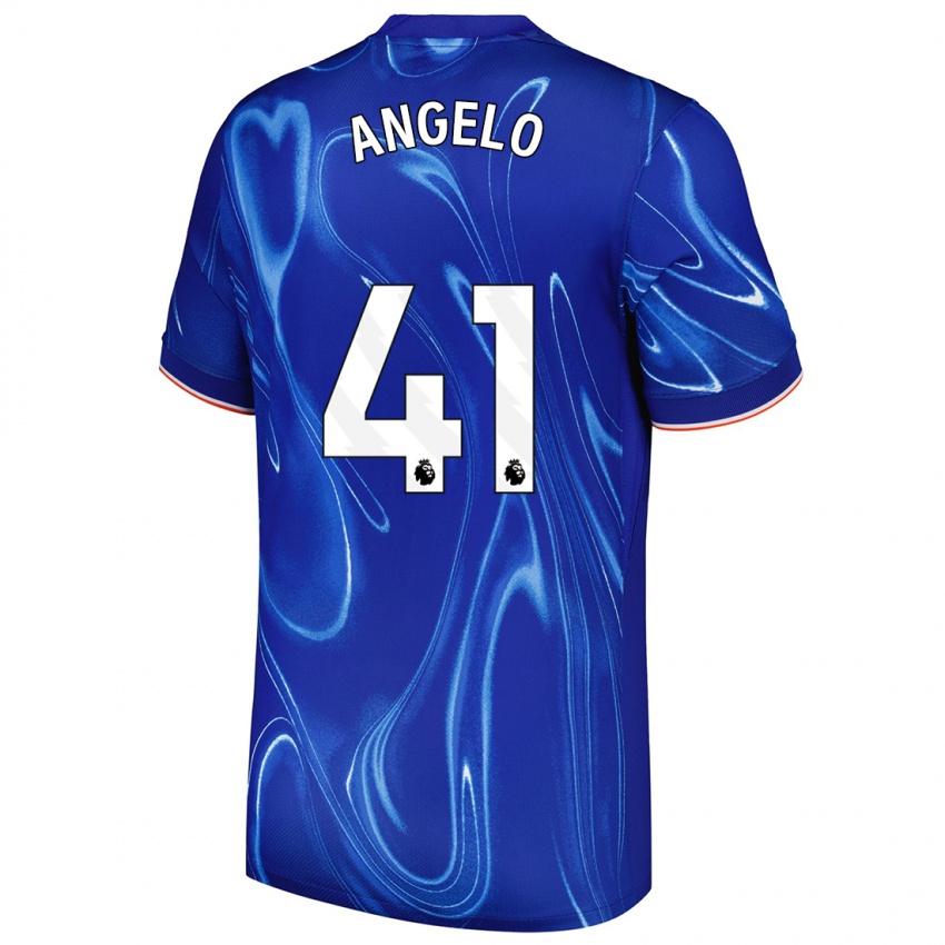 Kinder Ângelo #41 Blau Weiß Heimtrikot Trikot 2024/25 T-Shirt