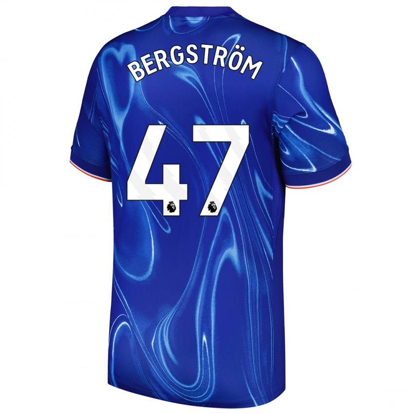 Kinder Lucas Bergström #47 Blau Weiß Heimtrikot Trikot 2024/25 T-Shirt