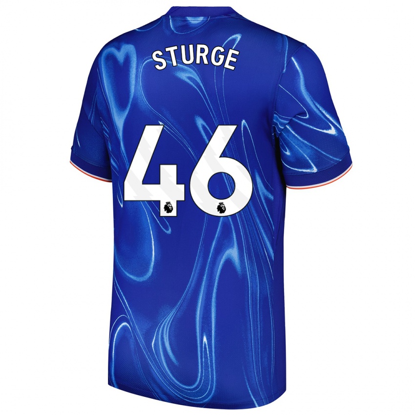 Kinder Zak Sturge #46 Blau Weiß Heimtrikot Trikot 2024/25 T-Shirt