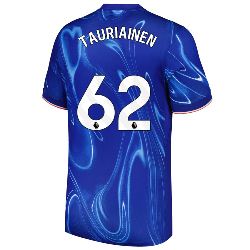 Kinder Jimi Tauriainen #62 Blau Weiß Heimtrikot Trikot 2024/25 T-Shirt