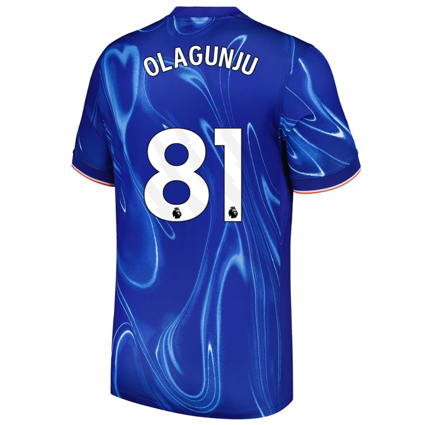 Kinder Saheed Olagunju #81 Blau Weiß Heimtrikot Trikot 2024/25 T-Shirt