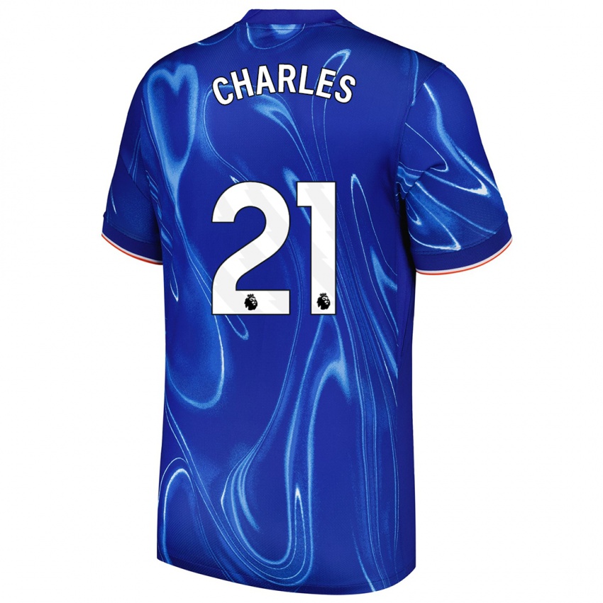 Kinder Niamh Charles #21 Blau Weiß Heimtrikot Trikot 2024/25 T-Shirt