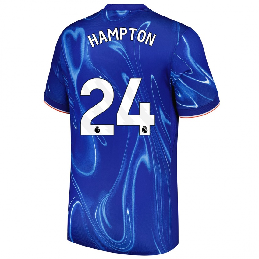 Kinder Hannah Hampton #24 Blau Weiß Heimtrikot Trikot 2024/25 T-Shirt