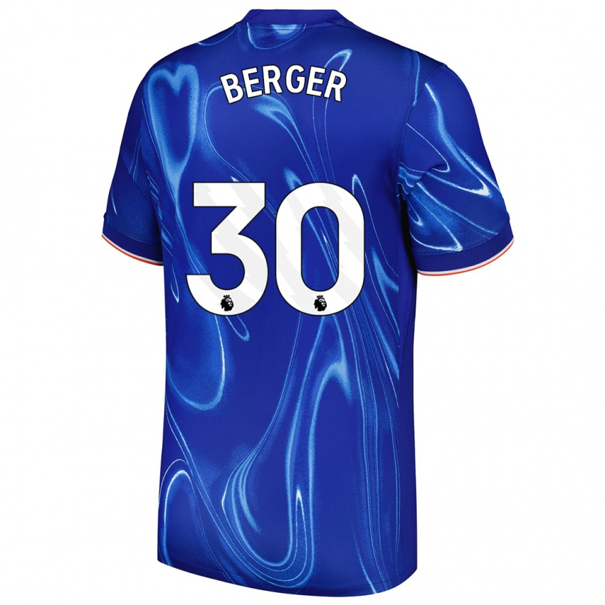 Kinder Ann-Katrin Berger #30 Blau Weiß Heimtrikot Trikot 2024/25 T-Shirt