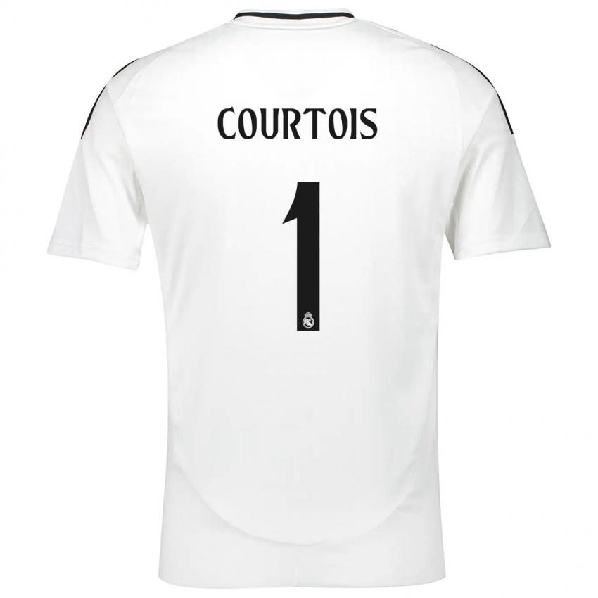 Kinder Thibaut Courtois #1 Weiß Heimtrikot Trikot 2024/25 T-Shirt