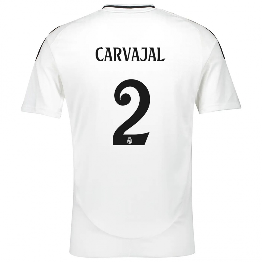 Kinder Daniel Carvajal #2 Weiß Heimtrikot Trikot 2024/25 T-Shirt