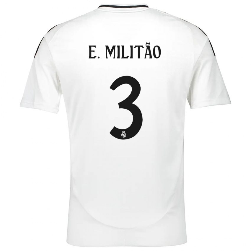 Kinder Eder Militao #3 Weiß Heimtrikot Trikot 2024/25 T-Shirt