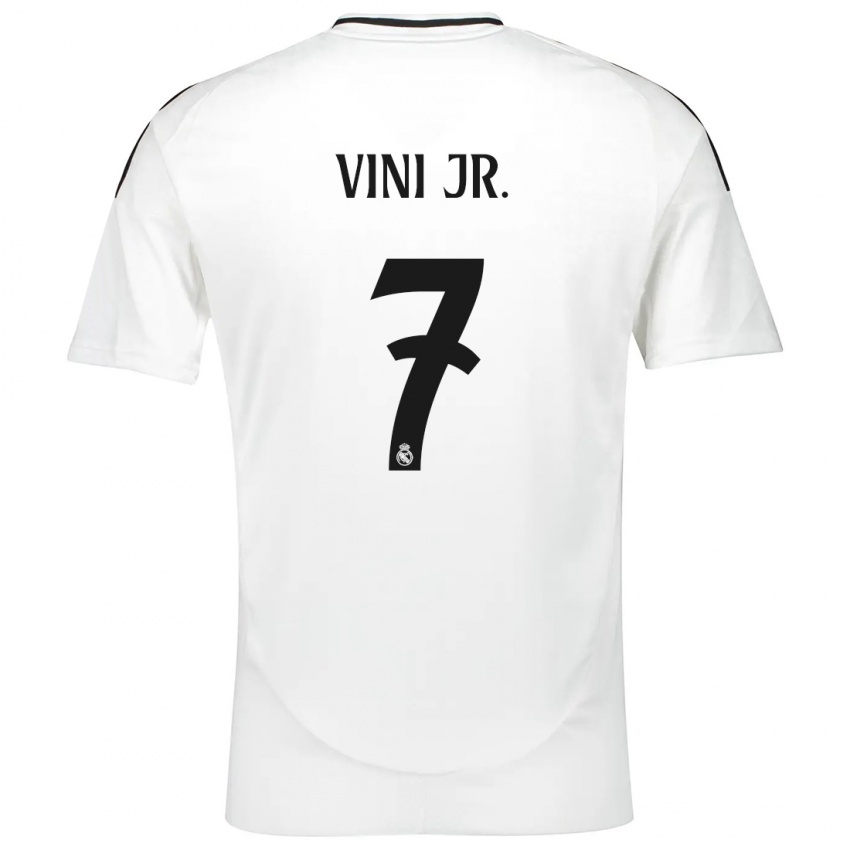 Kinder Vinicius Junior #7 Weiß Heimtrikot Trikot 2024/25 T-Shirt