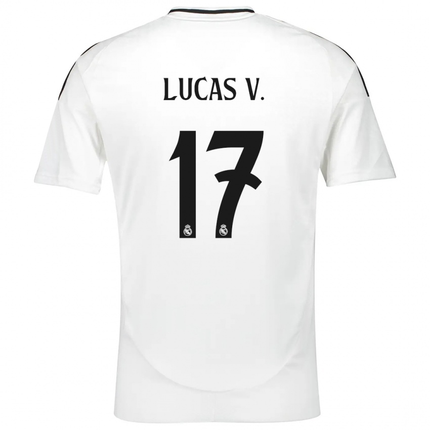 Kinder Lucas Vazquez #17 Weiß Heimtrikot Trikot 2024/25 T-Shirt