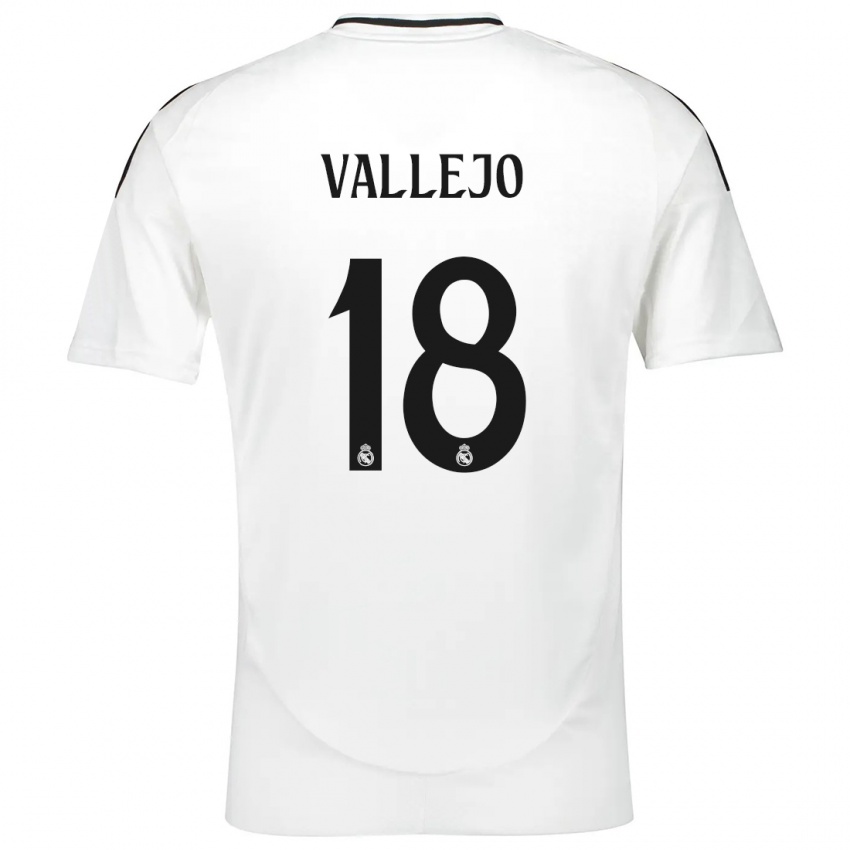 Kinder Jesus Vallejo #18 Weiß Heimtrikot Trikot 2024/25 T-Shirt