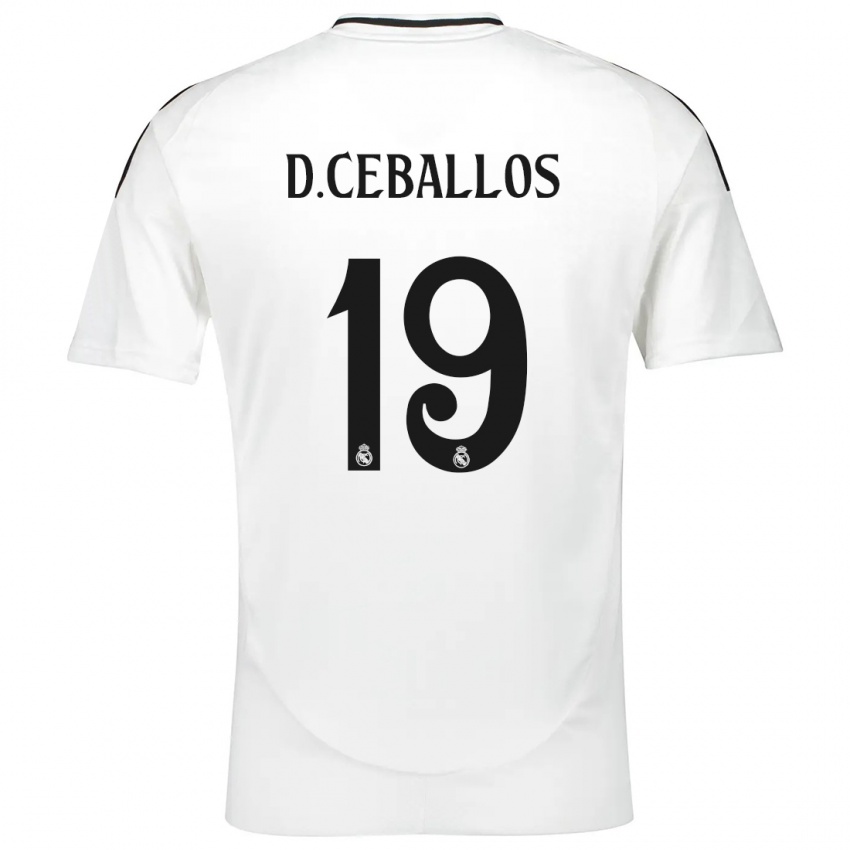 Kinder Dani Ceballos #19 Weiß Heimtrikot Trikot 2024/25 T-Shirt