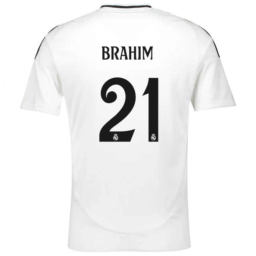 Kinder Brahim Diaz #21 Weiß Heimtrikot Trikot 2024/25 T-Shirt