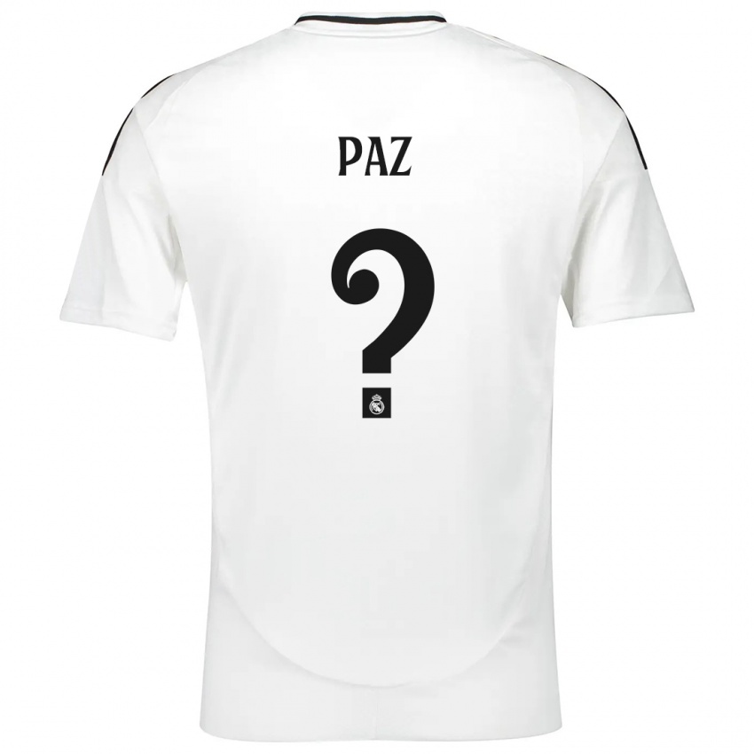 Kinder Nico Paz #0 Weiß Heimtrikot Trikot 2024/25 T-Shirt