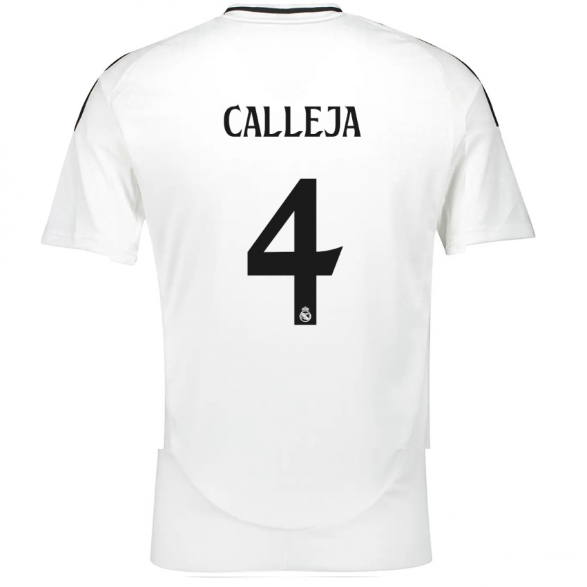 Kinder Jaime Calleja #4 Weiß Heimtrikot Trikot 2024/25 T-Shirt