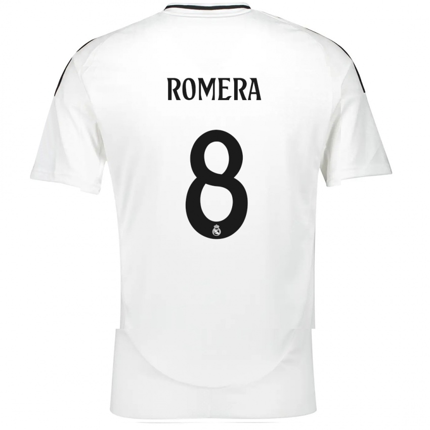 Kinder Miguel Romera #8 Weiß Heimtrikot Trikot 2024/25 T-Shirt