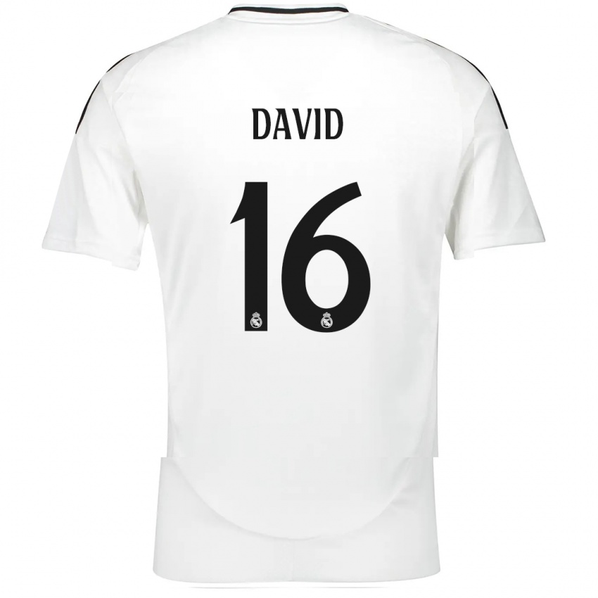 Kinder Antonio David #16 Weiß Heimtrikot Trikot 2024/25 T-Shirt