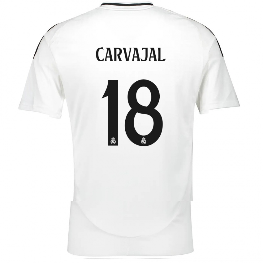 Kinder Angel Carvajal #18 Weiß Heimtrikot Trikot 2024/25 T-Shirt