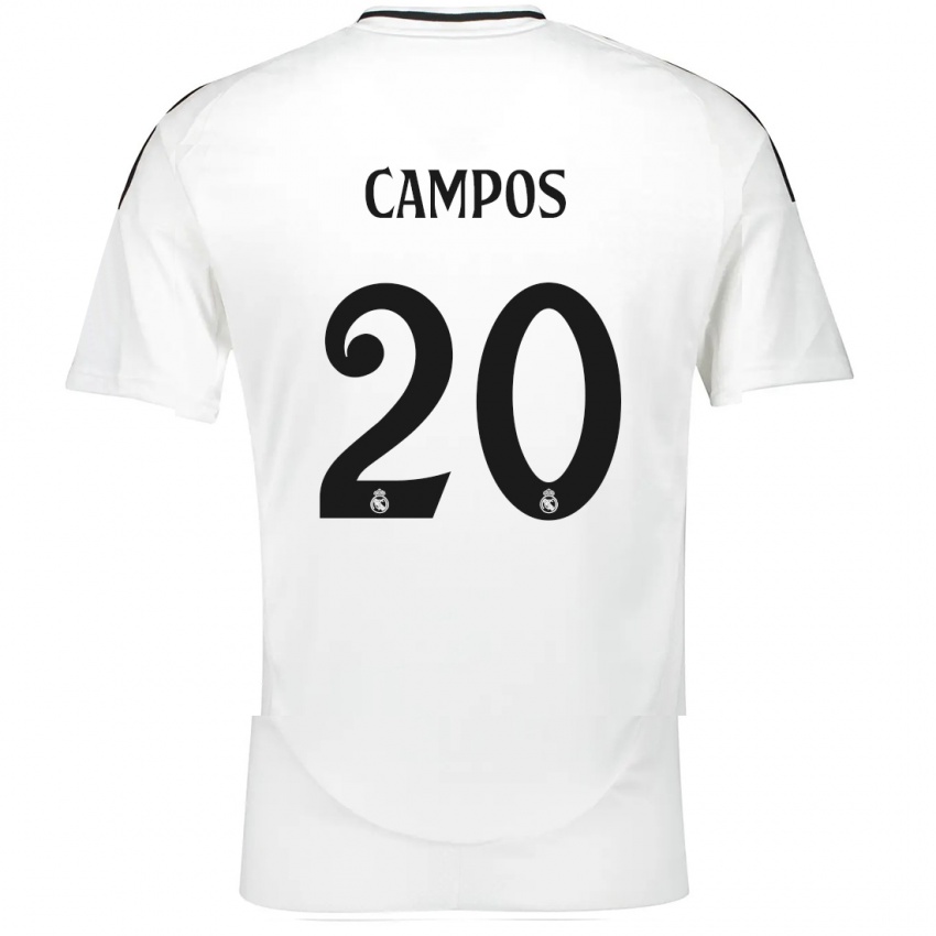 Kinder Andrés Campos #20 Weiß Heimtrikot Trikot 2024/25 T-Shirt