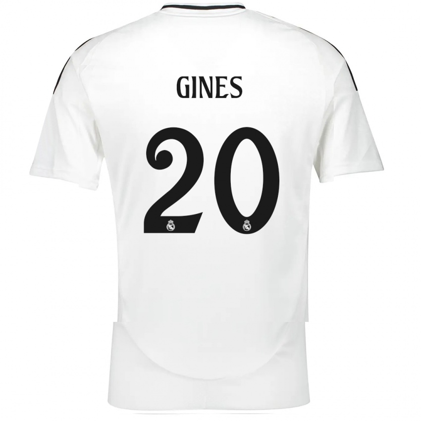 Kinder Alvaro Gines #20 Weiß Heimtrikot Trikot 2024/25 T-Shirt