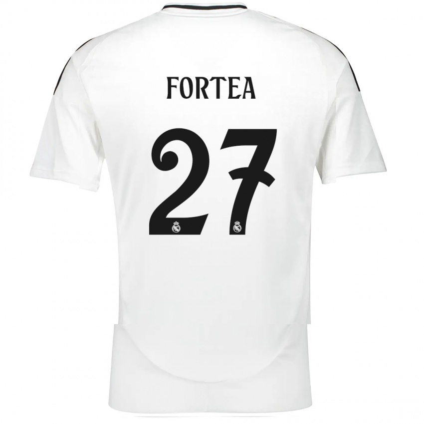 Kinder Jesús Fortea #27 Weiß Heimtrikot Trikot 2024/25 T-Shirt