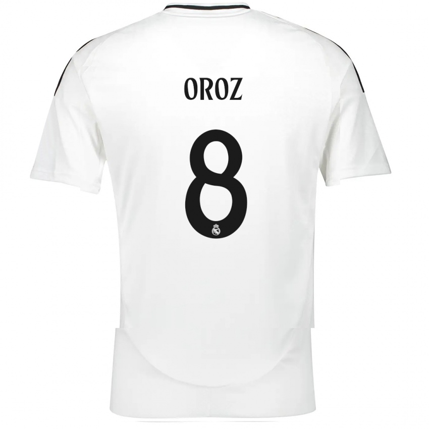 Kinder Maite Oroz #8 Weiß Heimtrikot Trikot 2024/25 T-Shirt