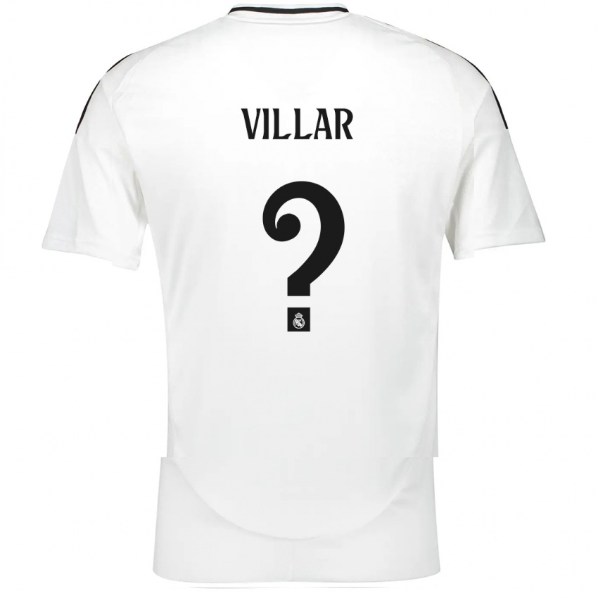 Kinder Javi Villar #0 Weiß Heimtrikot Trikot 2024/25 T-Shirt