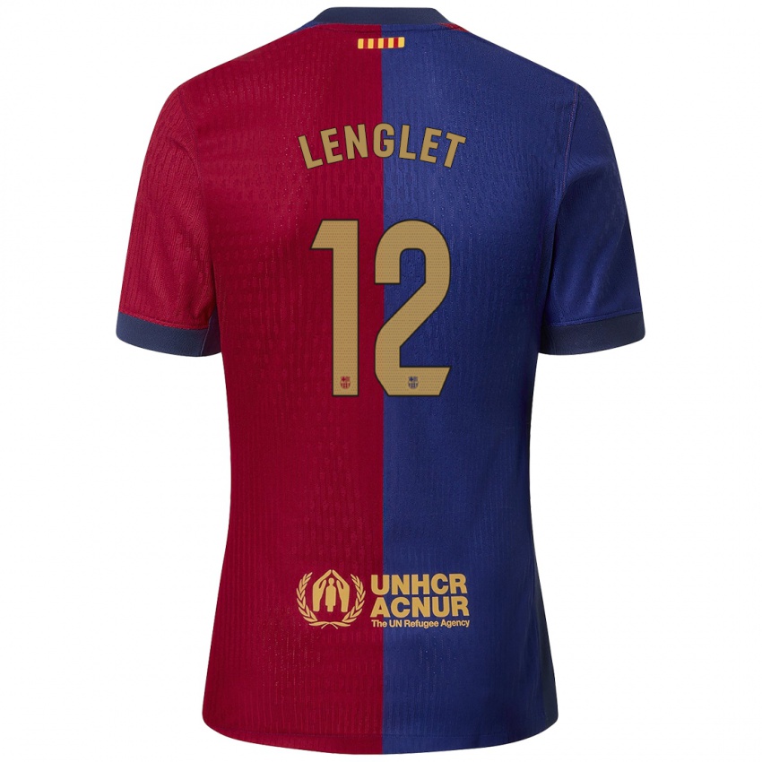 Kinder Clement Lenglet #12 Blau Rot Heimtrikot Trikot 2024/25 T-Shirt