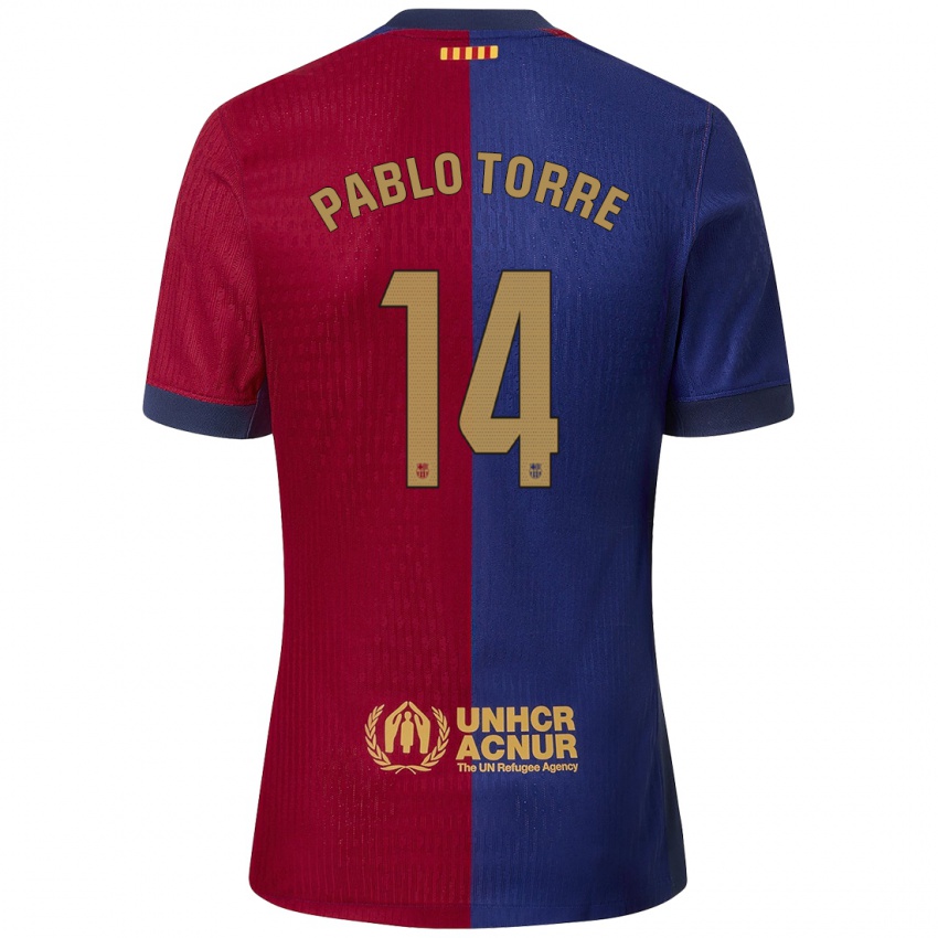 Kinder Pablo Torre #14 Blau Rot Heimtrikot Trikot 2024/25 T-Shirt