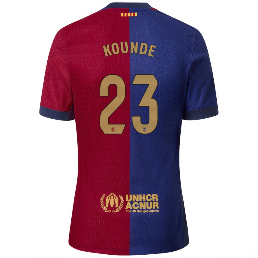 Kinder Jules Kounde #23 Blau Rot Heimtrikot Trikot 2024/25 T-Shirt