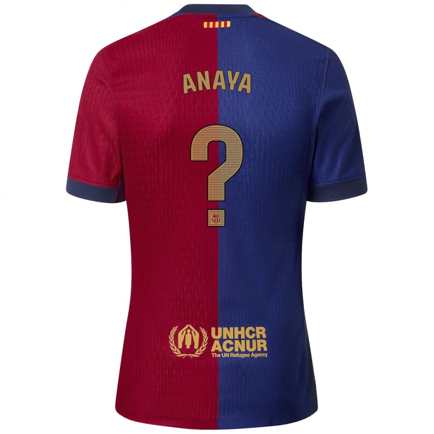 Kinder Joan Anaya #0 Blau Rot Heimtrikot Trikot 2024/25 T-Shirt