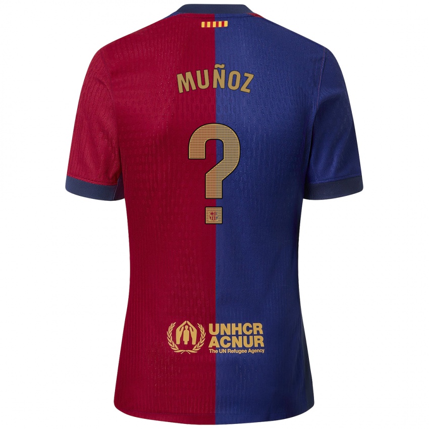 Kinder Adrià Muñoz #0 Blau Rot Heimtrikot Trikot 2024/25 T-Shirt