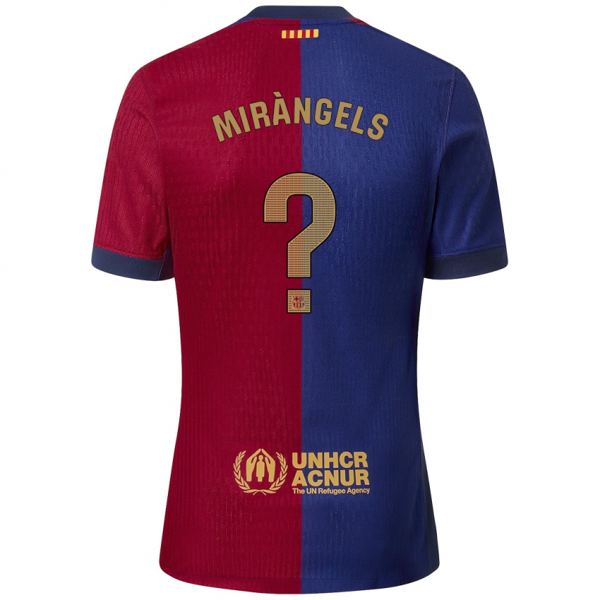 Kinder Xavi Miràngels #0 Blau Rot Heimtrikot Trikot 2024/25 T-Shirt