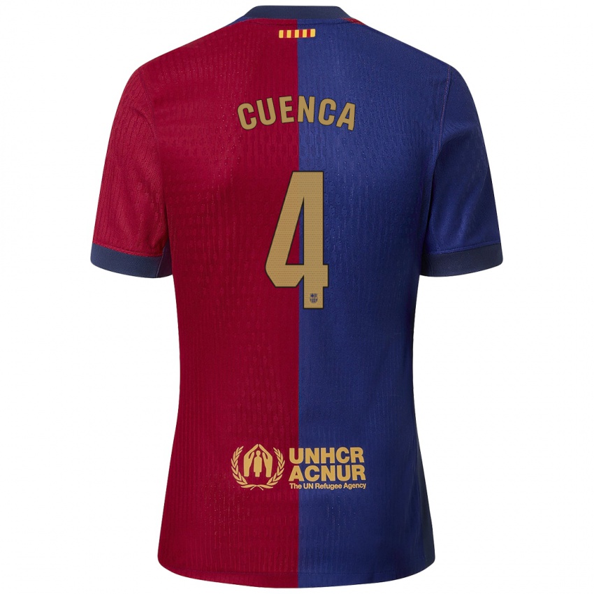 Kinder Andrés Cuenca #4 Blau Rot Heimtrikot Trikot 2024/25 T-Shirt