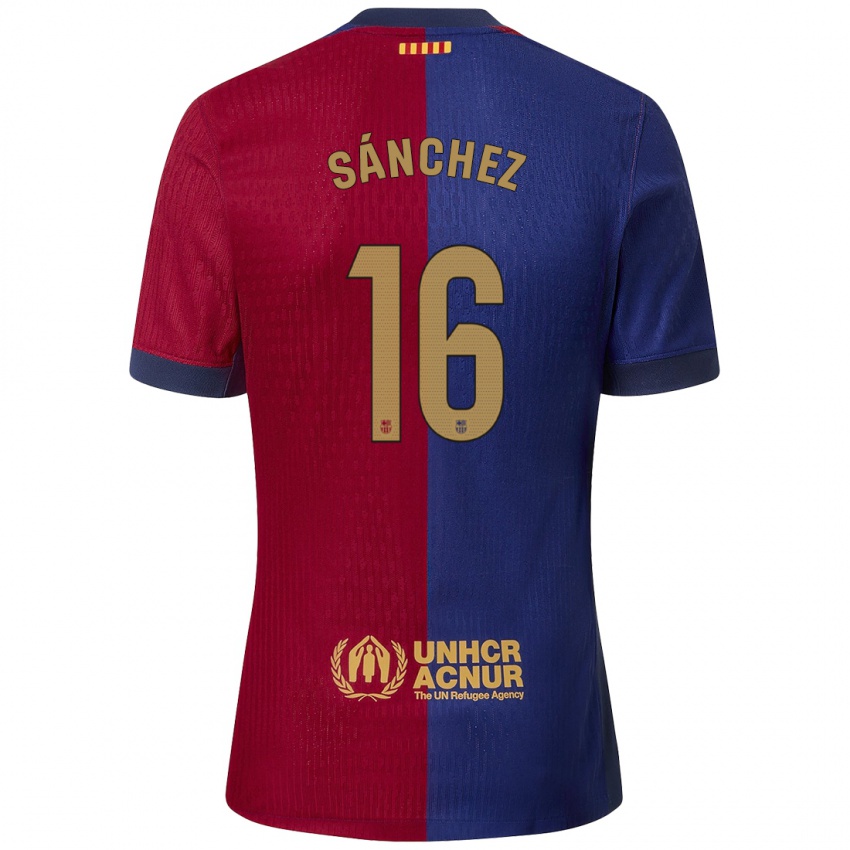 Kinder Edu Sánchez #16 Blau Rot Heimtrikot Trikot 2024/25 T-Shirt