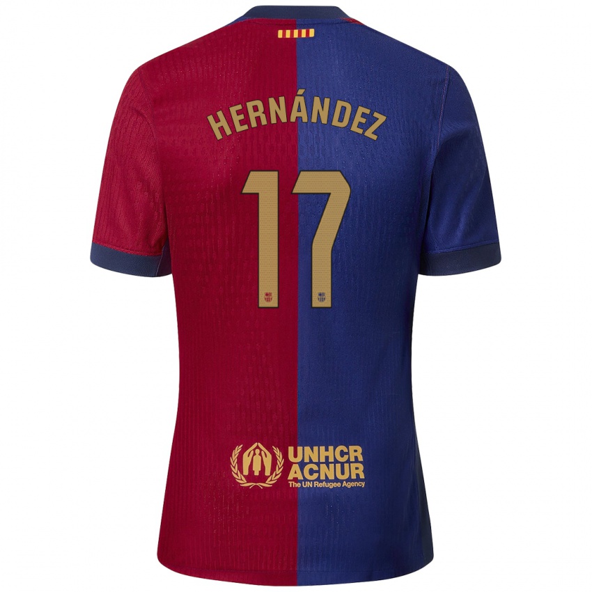 Kinder Juan Hernández #17 Blau Rot Heimtrikot Trikot 2024/25 T-Shirt