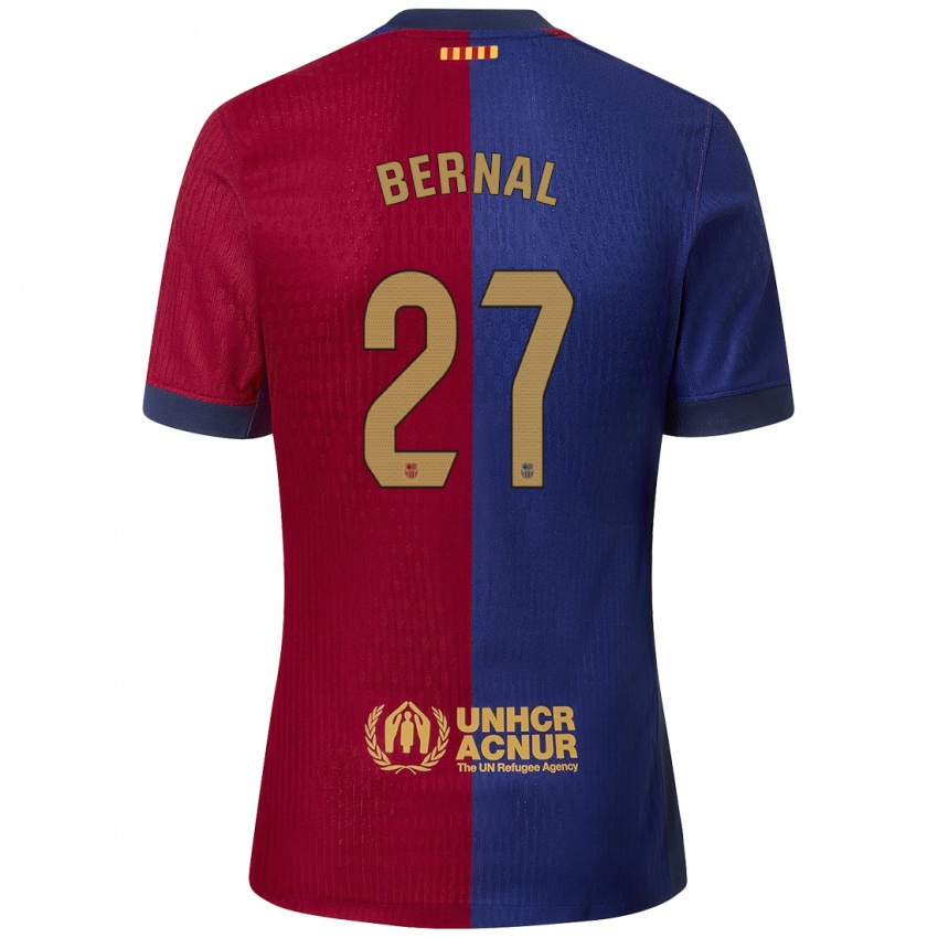 Kinder Marc Bernal #27 Blau Rot Heimtrikot Trikot 2024/25 T-Shirt