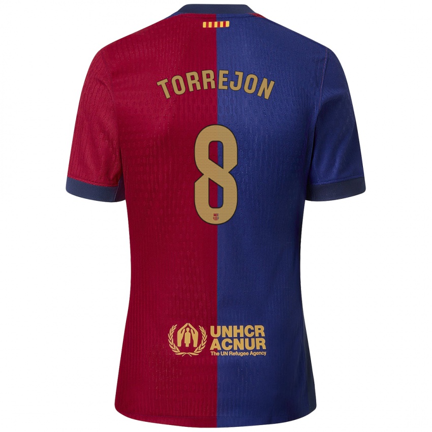 Kinder Marta Torrejón #8 Blau Rot Heimtrikot Trikot 2024/25 T-Shirt