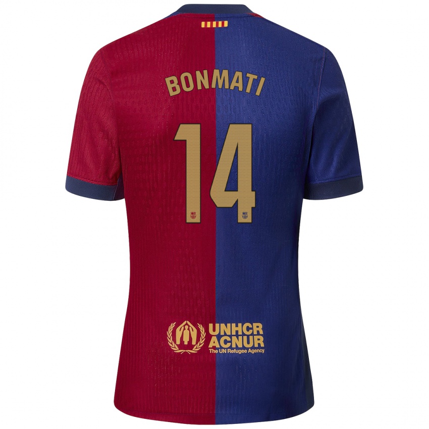 Kinder Aitana Bonmatí #14 Blau Rot Heimtrikot Trikot 2024/25 T-Shirt