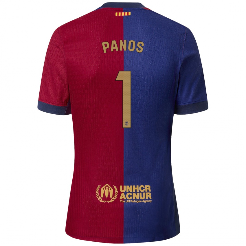 Kinder Sandra Panos #1 Blau Rot Heimtrikot Trikot 2024/25 T-Shirt