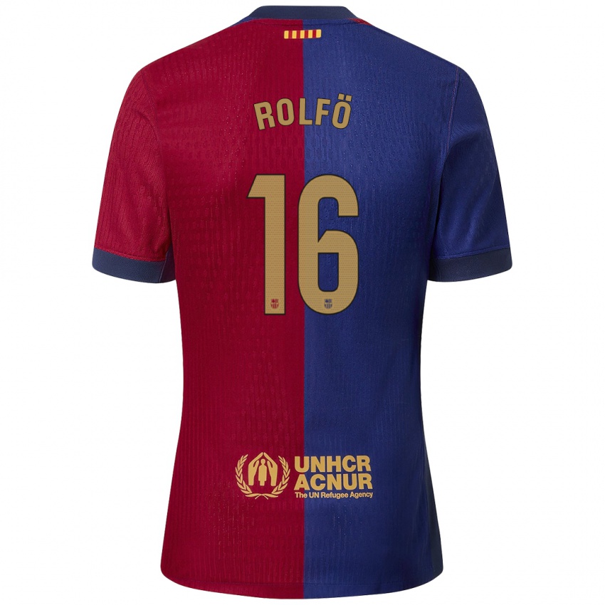 Kinder Fridolina Rolfo #16 Blau Rot Heimtrikot Trikot 2024/25 T-Shirt