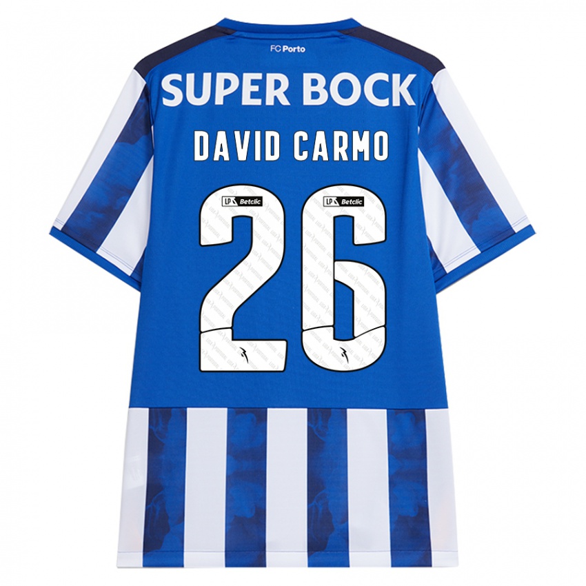 Kinder David Carmo #26 Blau Weiß Heimtrikot Trikot 2024/25 T-Shirt